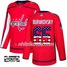 Washington Capitals Trikot Andre Burakovsky 65 Adidas 2017-2018 Rot USA Flag Fashion Authentic - Kinder